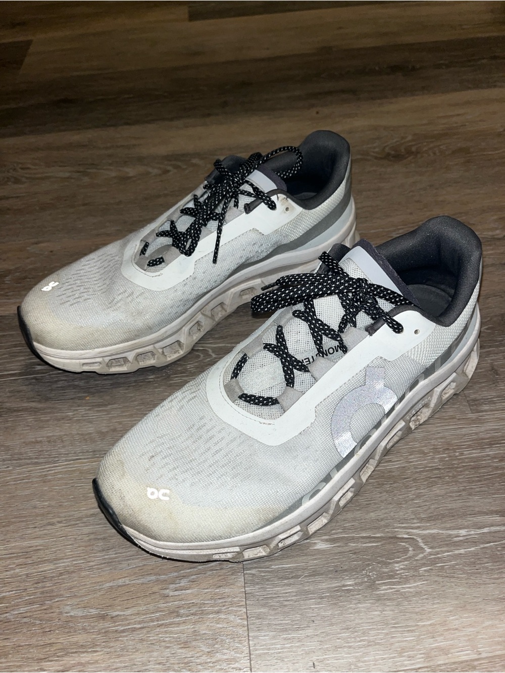 On Running Athletic Shoes — White with Black Accents